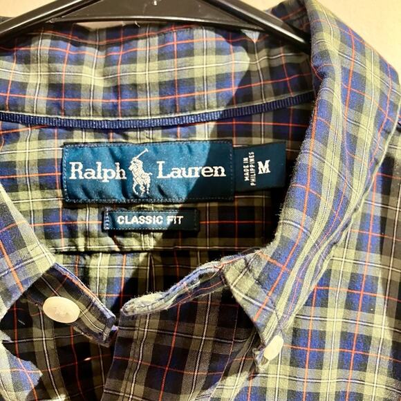 VTG Polo Ralph Lauren Plaid Long Sleeve Button Down Shirt Classic Fit Size M - Picture 2 of 11